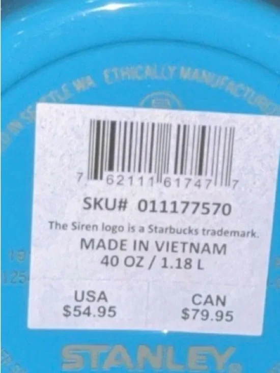 Stanley Starbucks Target Exclusive 40oz TURQUOISE Tumbler Edition 2026 SOLD OUT - Picture 6 of 6